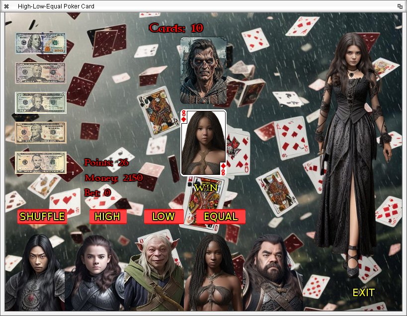 High-Low-Equal Poker